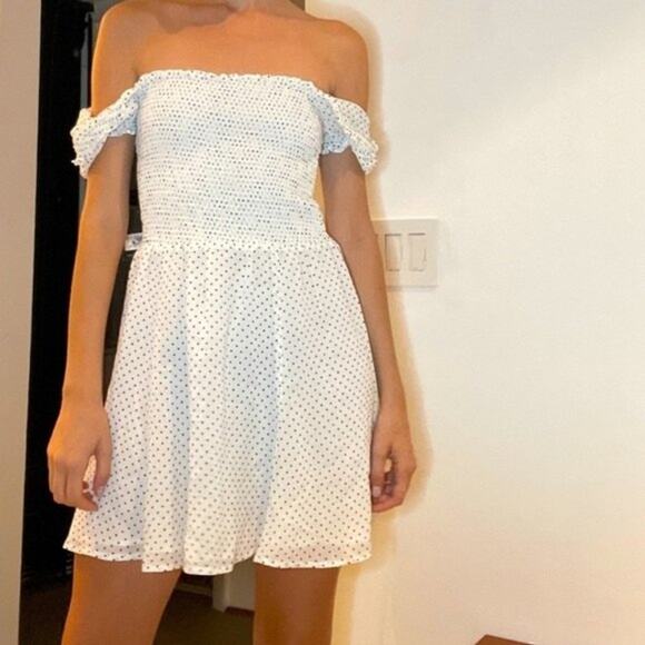 NWT Reformation Bambina Polka Dot Square Neck Mini Dress Size M - Picture 7 of 15